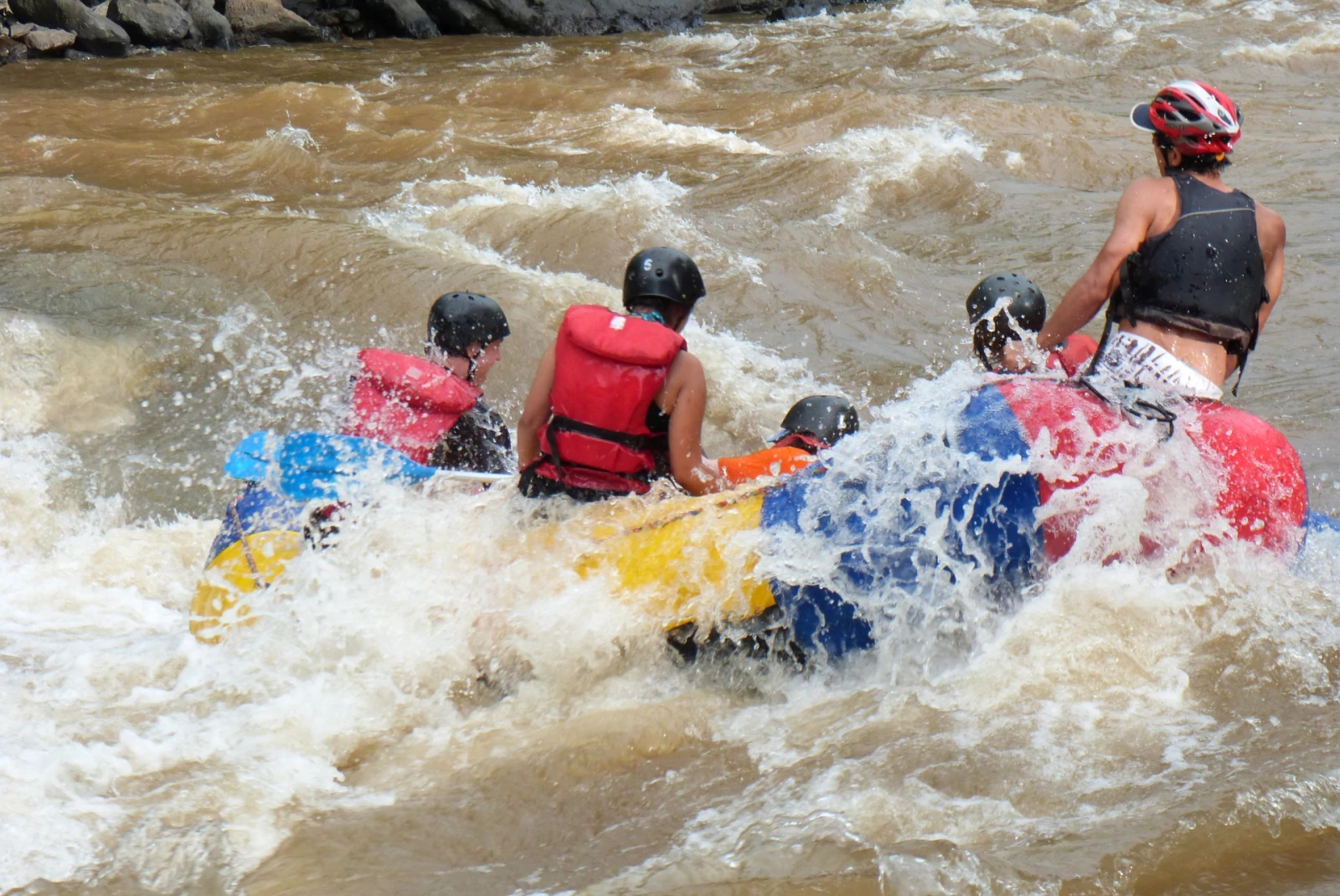 Rafting through the rapids of Colombia's Río Fonce near San Gil.