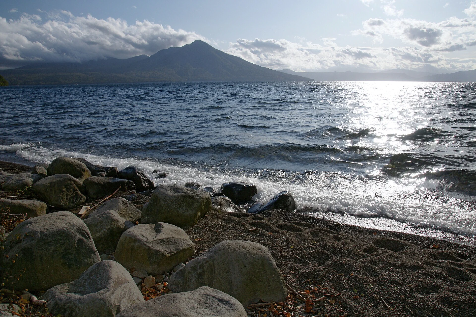 Canoe Lake Shikotsu in Japan.