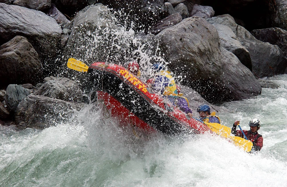 Rafting on the Yoshino River in Shikoku, Japan.