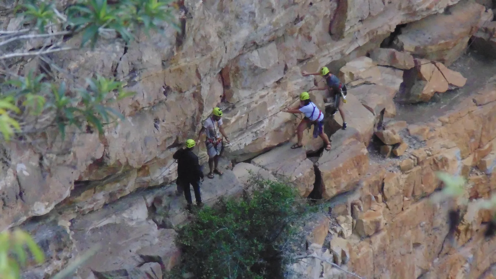 Rappellers descending into Sima de las Cotorras in Chiapas, Mexico