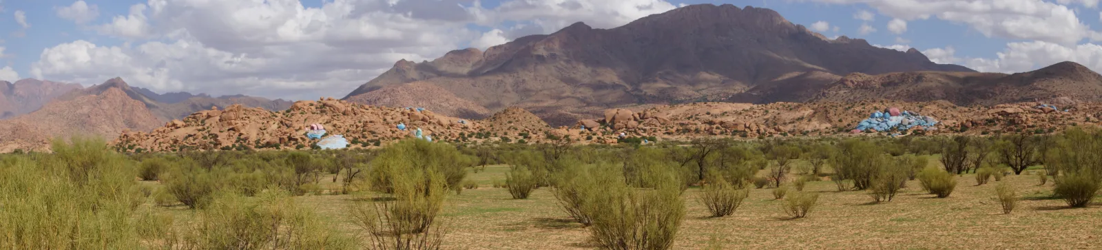 Jean Vérame’s painted rocks in the Anti-Atlas near Tafraoute, Morocco
