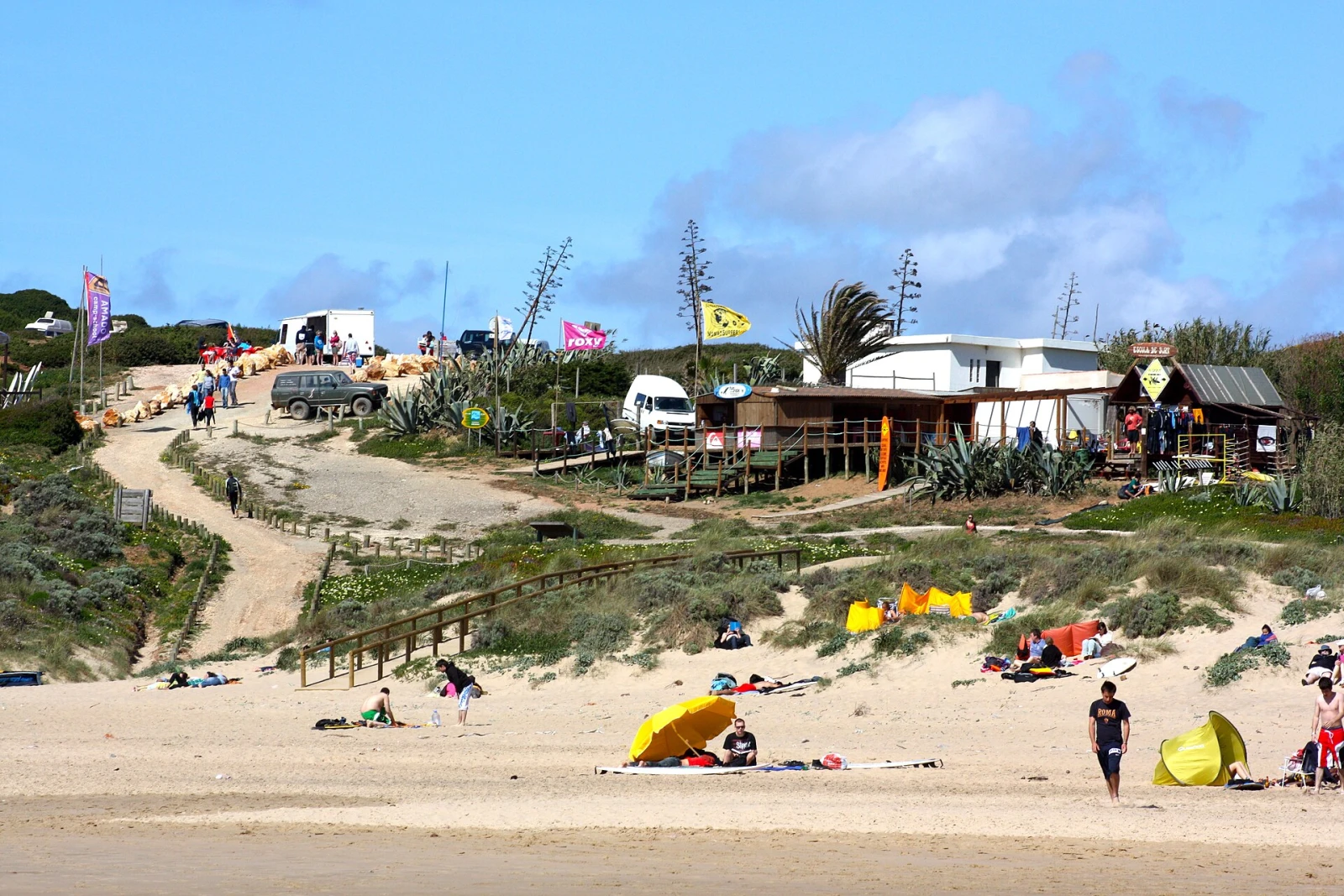 A surf school on Praia do Amado on Portugal's Atlantic coast.