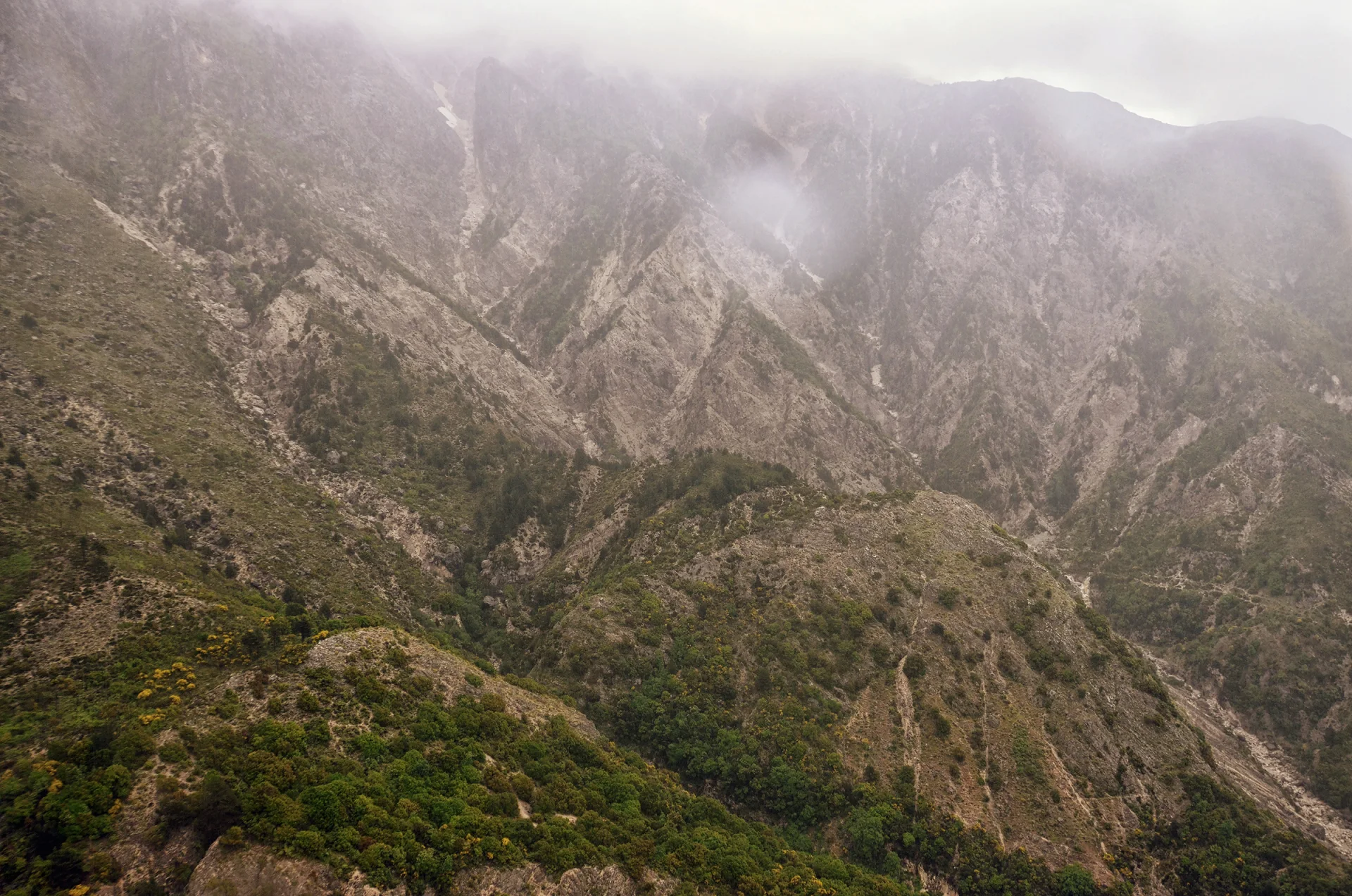 The forested limestone ridge of Llogara above the blue Ionian coast.