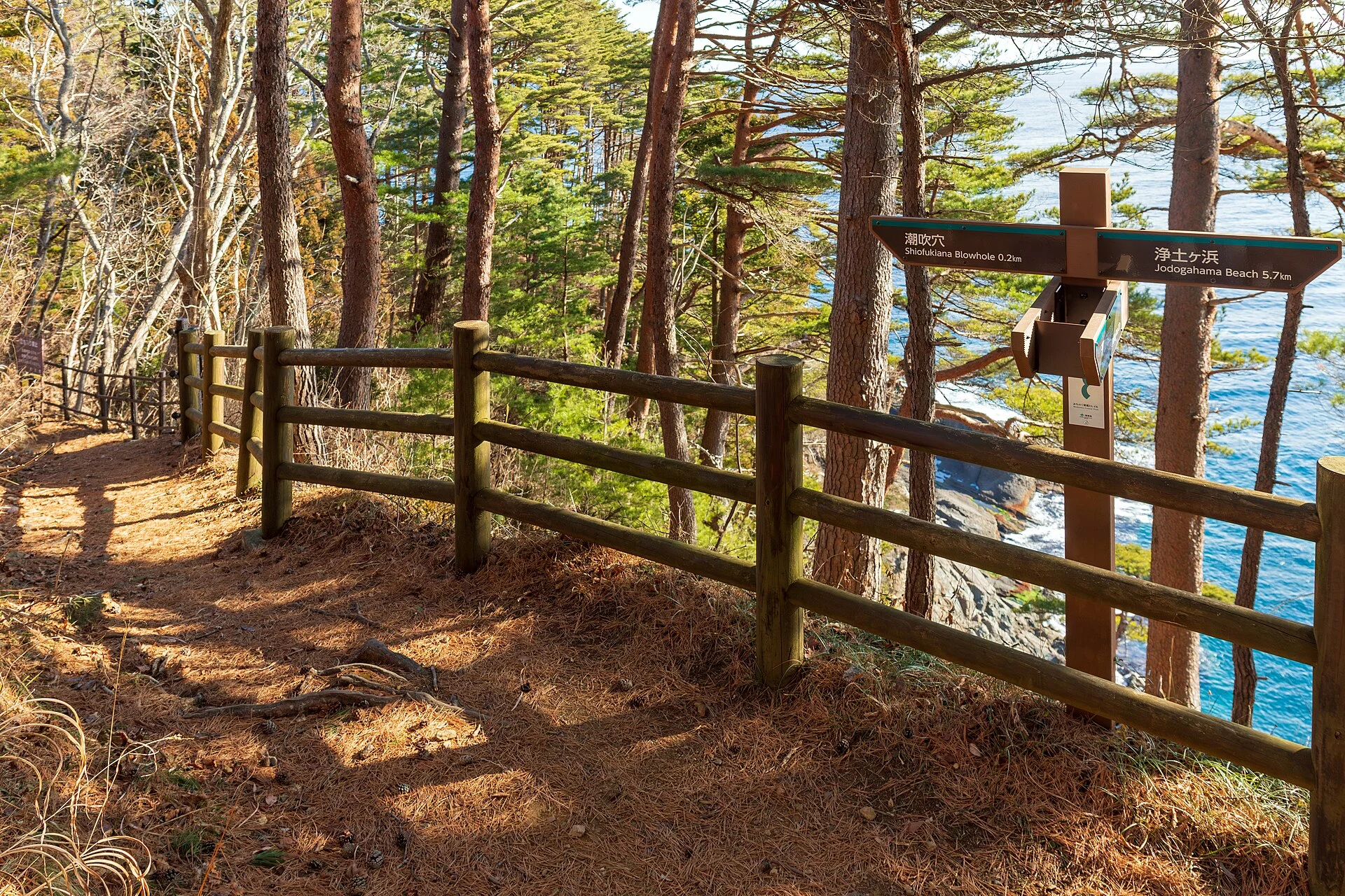 A coastal section of the Michinoku Coastal Trail in Miyako, Iwate.