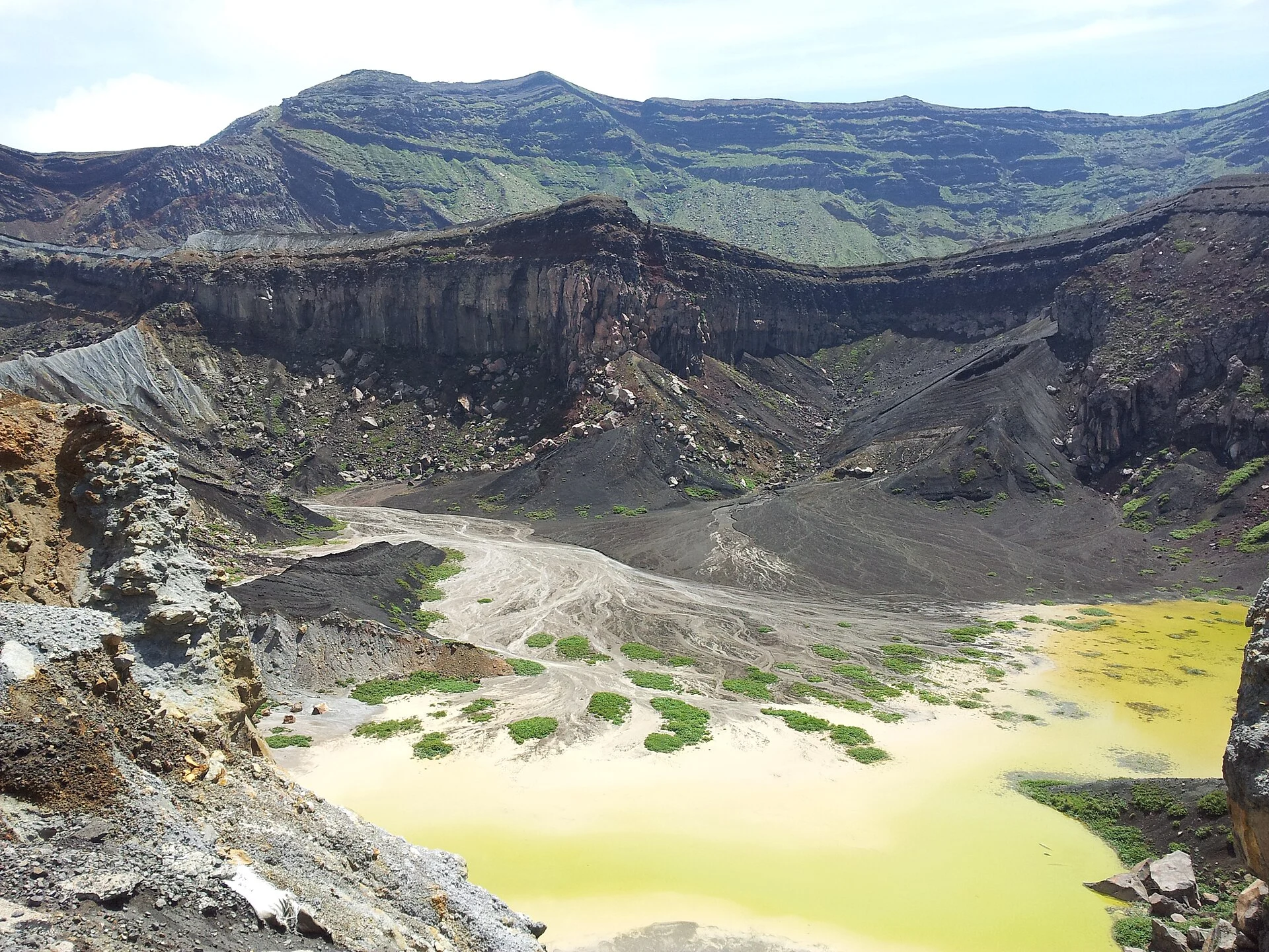 Bare volcanic ground near the main crater of Mount Nakadake at Aso.