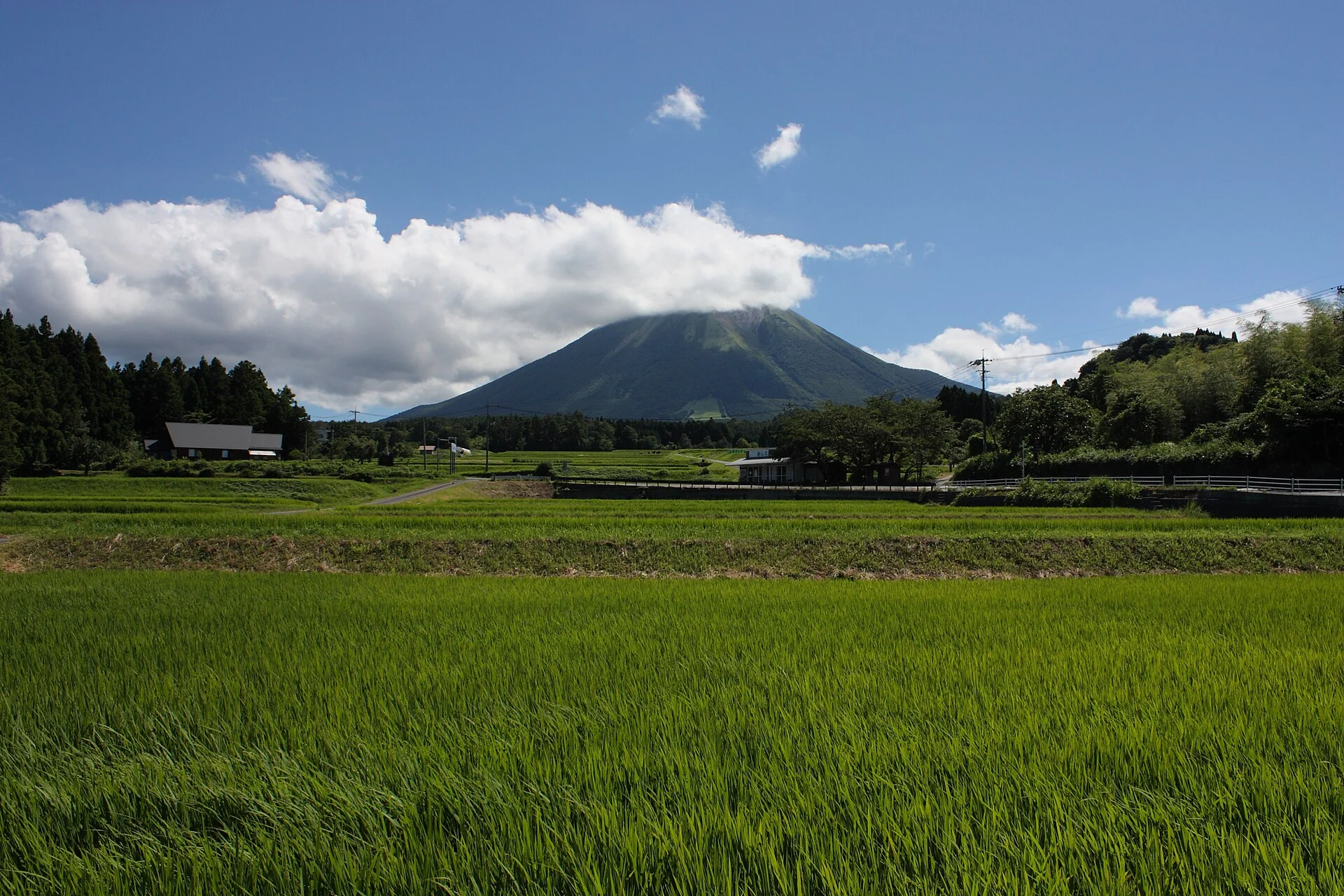 Mount Daisen rising above the landscape of Tottori Prefecture.