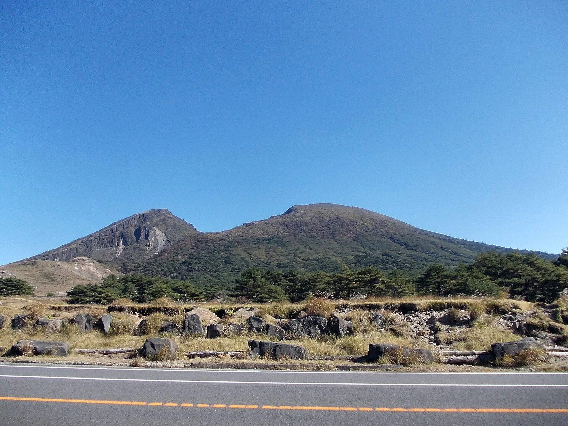 Mount Karakuni viewed from the Ebino Plateau in the Kirishima range.