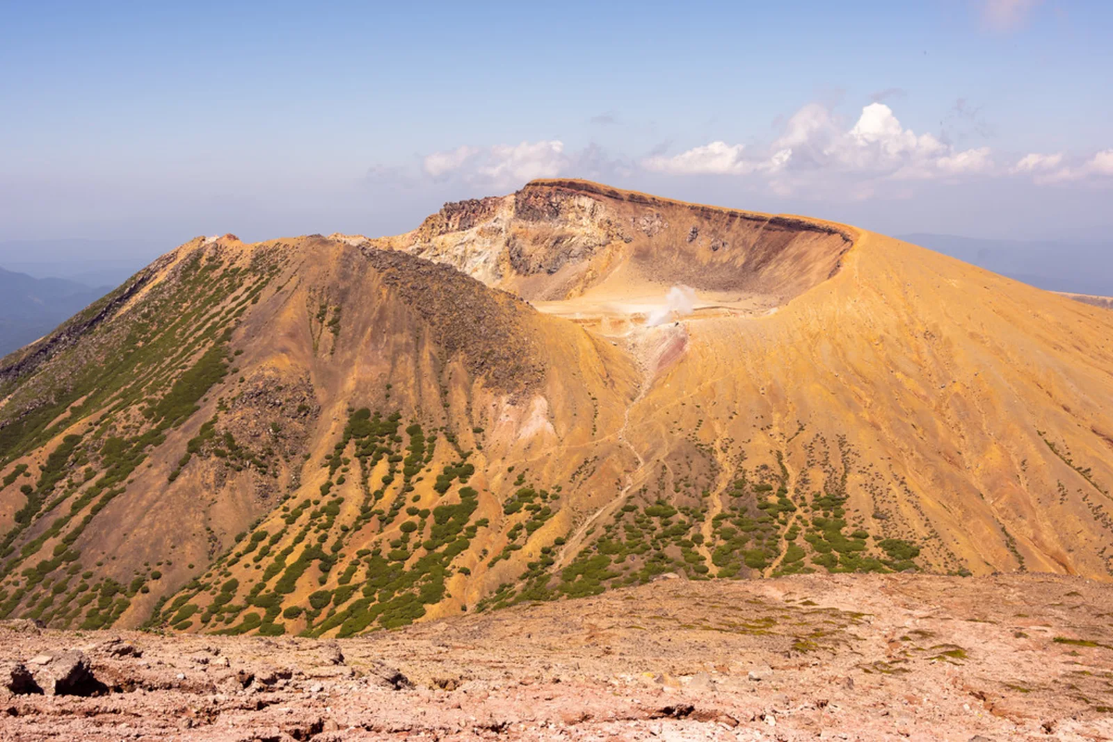 The volcanic summit crater of Mount Meakan.