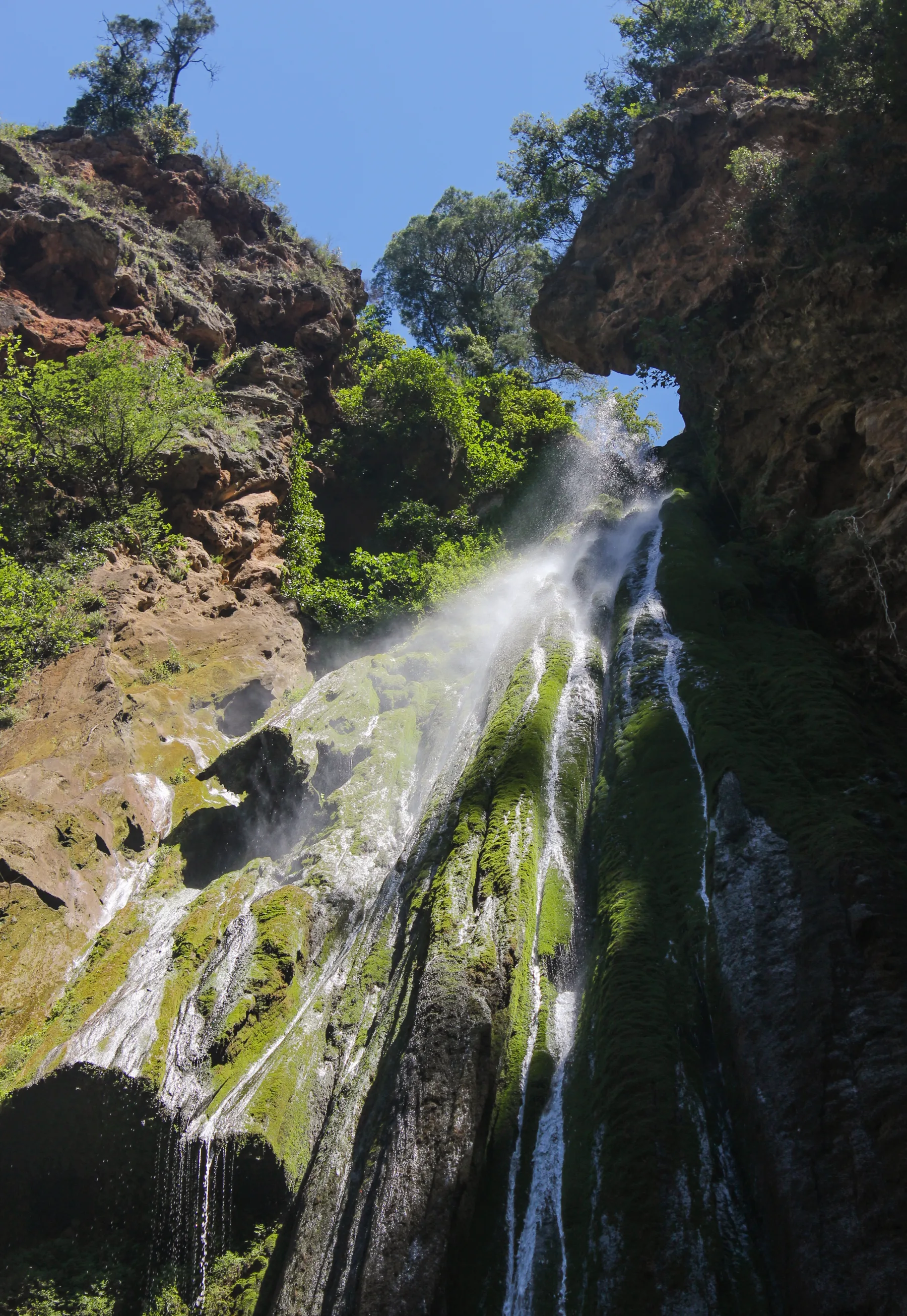 Waterfall on the Akchour hiking trail in Morocco’s Rif Mountains.