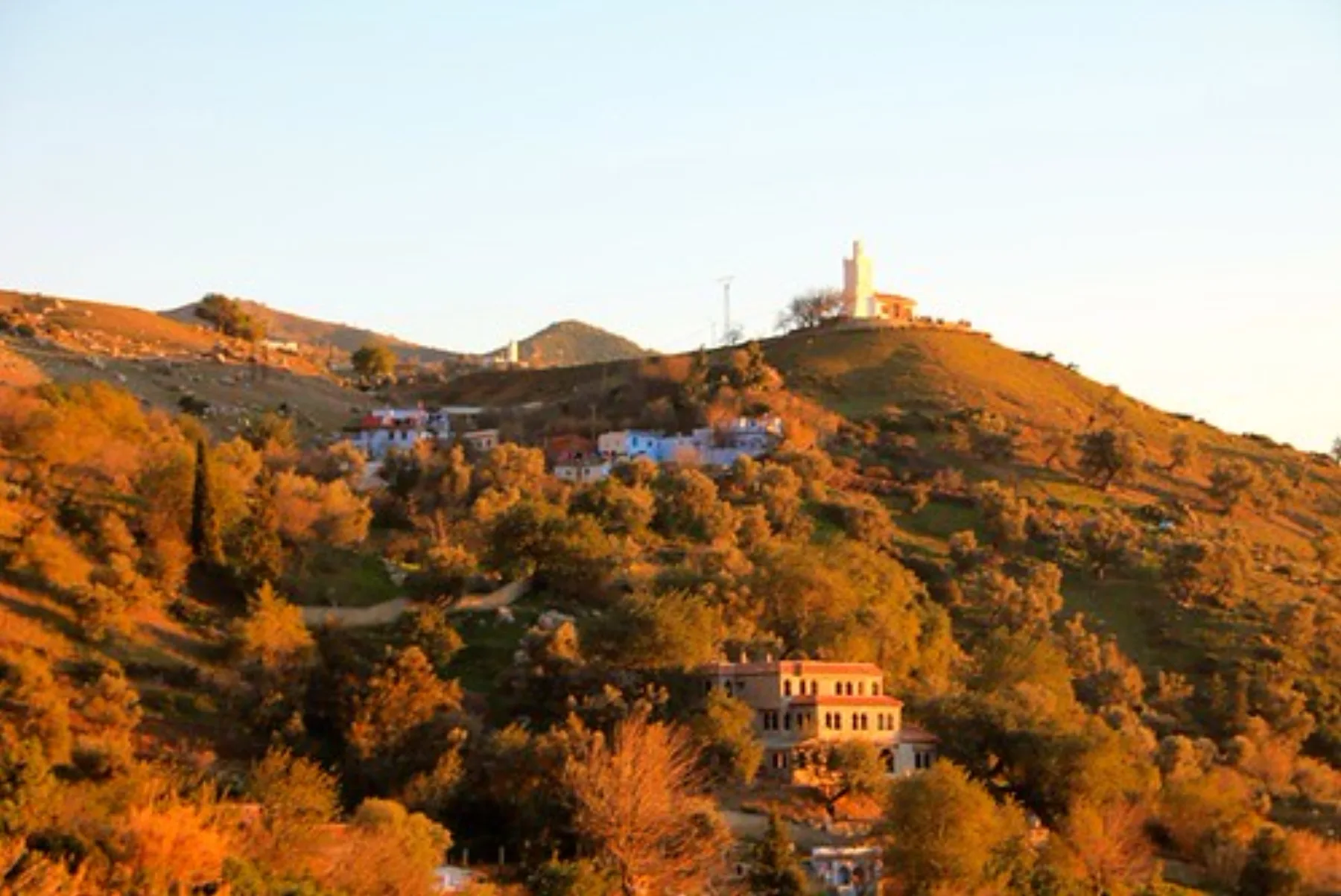 View of Chefchaouen from the Spanish Mosque viewpoint.