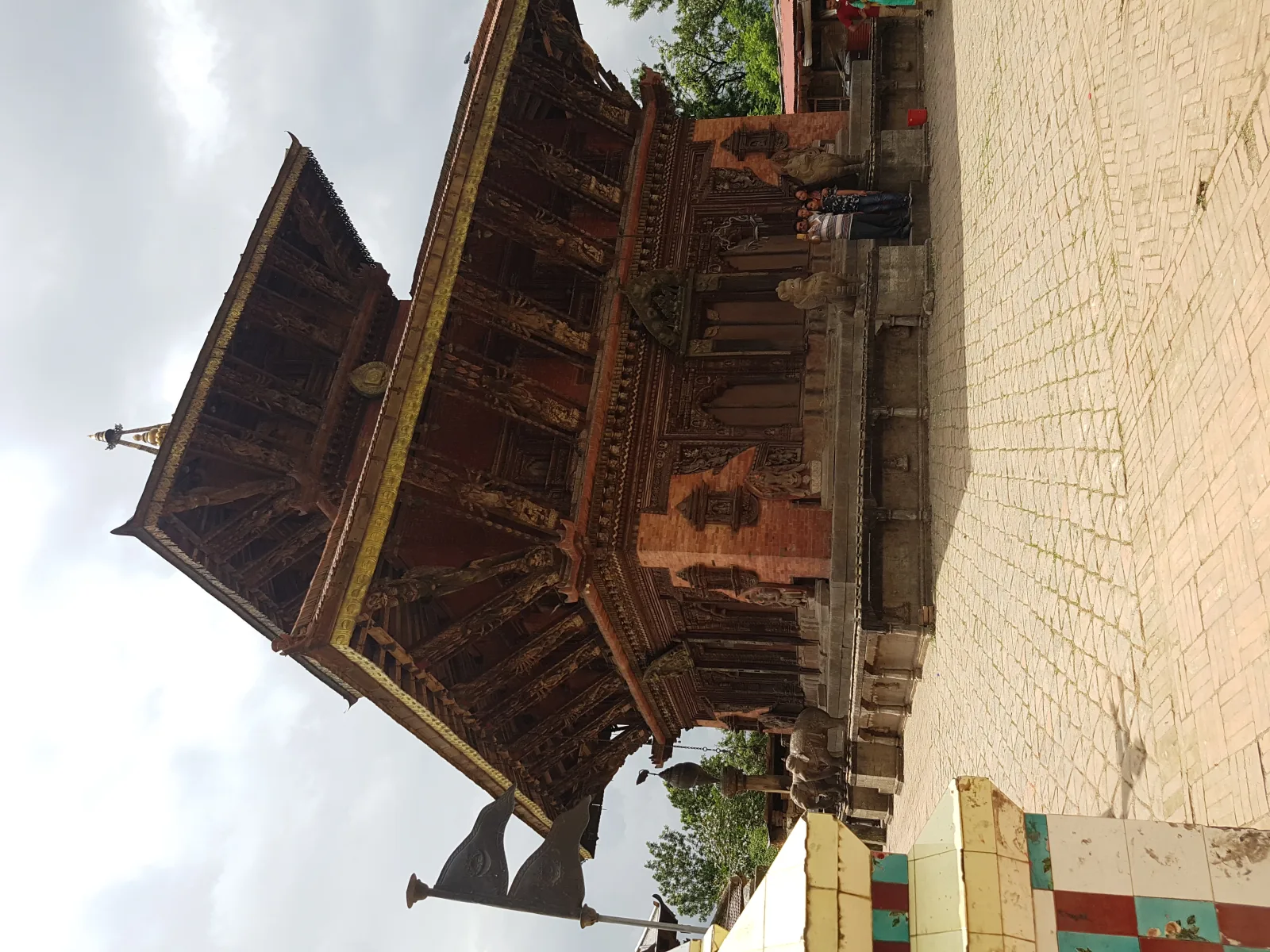 Carved wooden figures and details on Changu Narayan Temple.